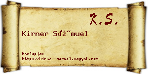 Kirner Sámuel névjegykártya